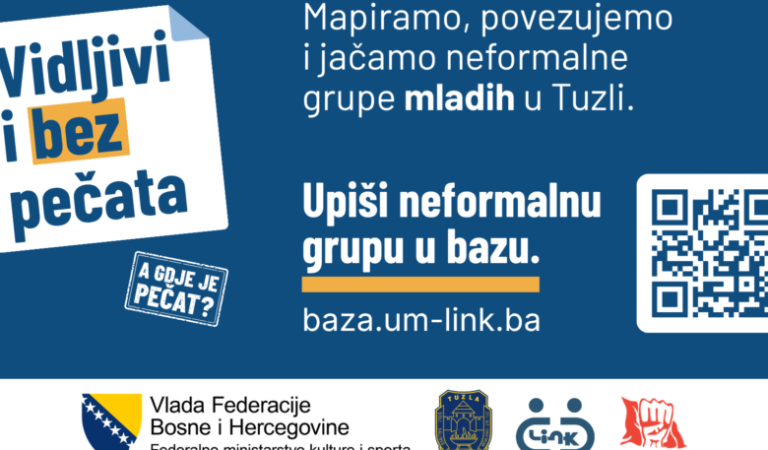Mladi u fokusu: Udruženje “Link” iz Tuzle pokreće bazu za neformalne grupe kroz projekt “Vidljivi i bez pečata”